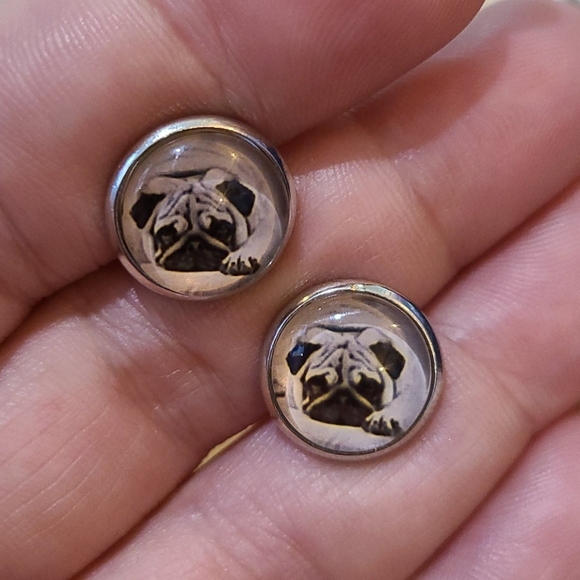 Petite Glass Costume Earrings Frida Kahlo Birds - Picture 4 of 7